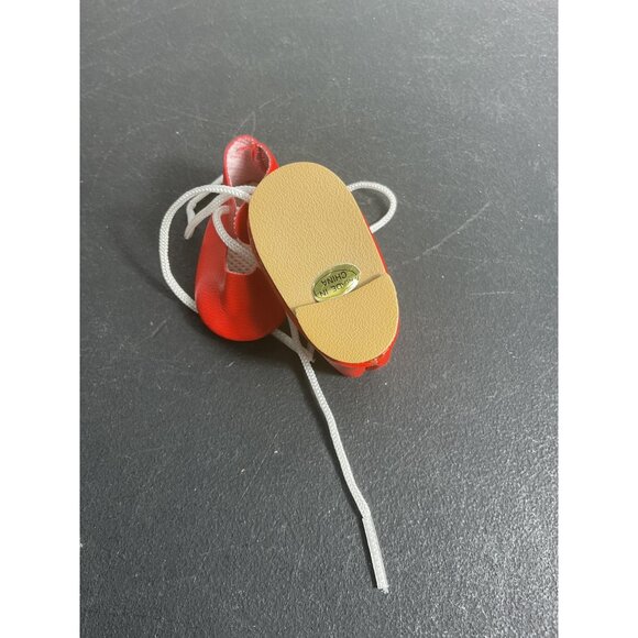 Miniature Red Doll Shoes With White Laces - Picture 3 of 4